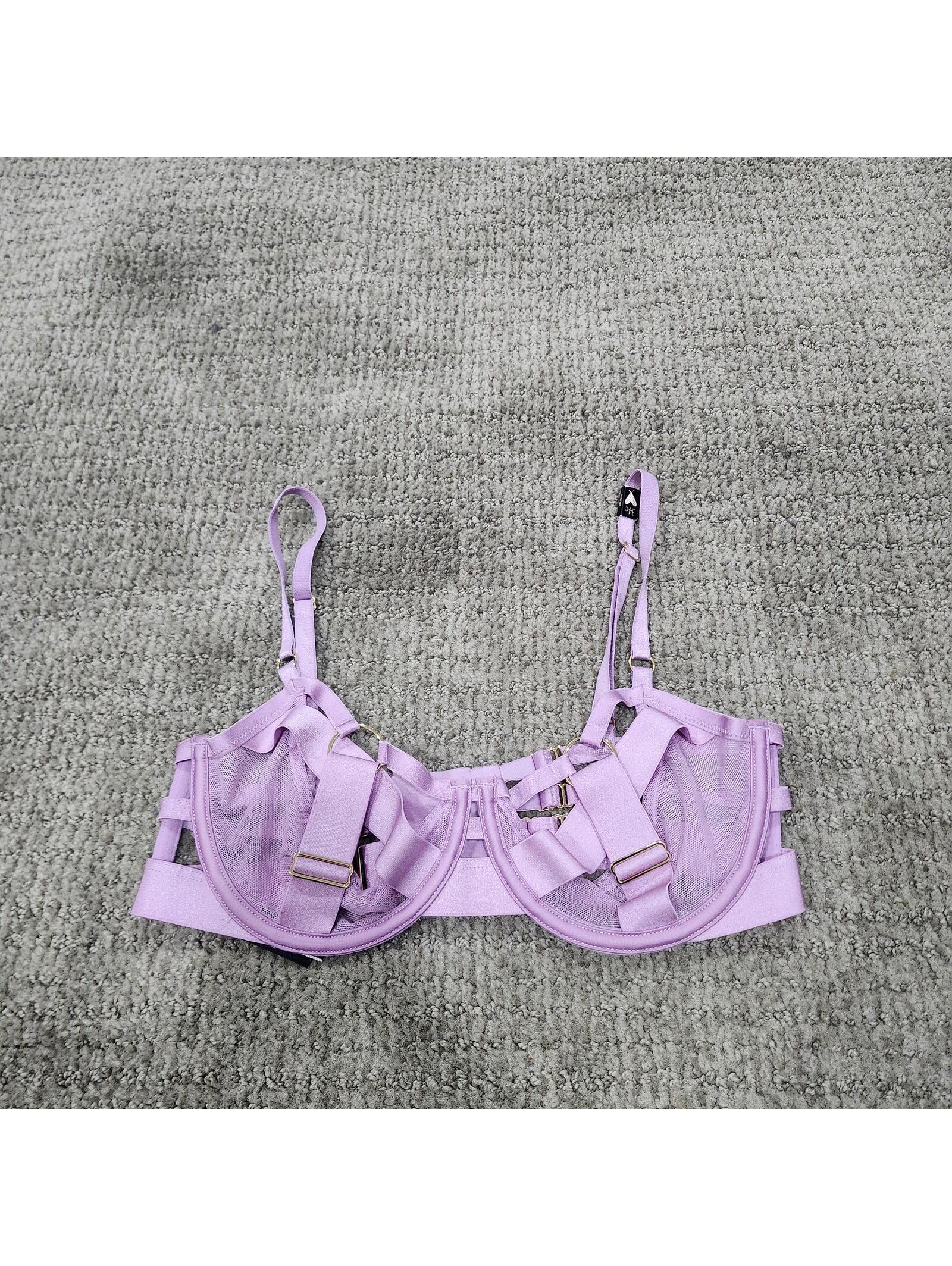 Victoria's Secret Lilac Strappy Mesh Bra 34c Underwire